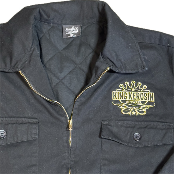 King Kerosin Hot Rodder Jacket XL Skull Graphic Biker Rockabilly Black Cotton - Picture 3 of 8